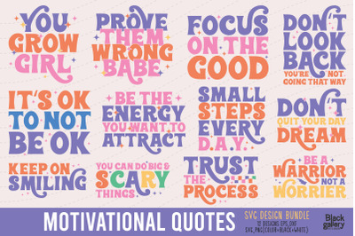 Retro Motivational Quotes SVG Bundle
