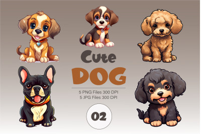 Cute cartoon dog 02. TShirt Sticker.