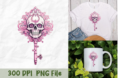 Floral Key Skeleton Design