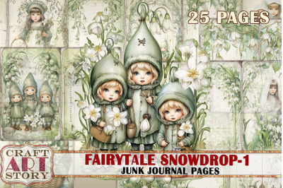 Fairytale snowdrop-1 Fantasy Junk Journal Pages