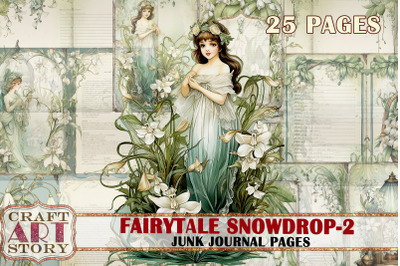 Fairytale snowdrop-2 Fantasy Junk Journal Pages