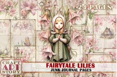 Fairytale Lilies-1 Fantasy Junk Journal Pages