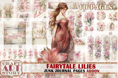 Fairytale Lilies Fantasy Junk Journal Pages ADDON