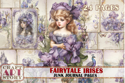 Fairytale Irises Fantasy Junk Journal Pages