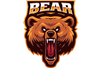 Bear head esport mascot logo design