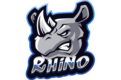Rhino head esport mascot logo design