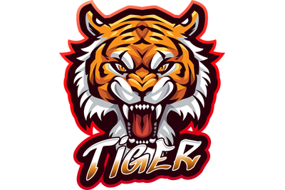 Tigers head esport mascot logo design