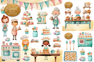 Cute Bakery Clipart Set