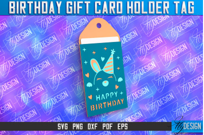 Birthday Gift Card Holder Tag | Gift Card SVG | SVG File