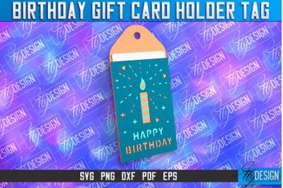 Birthday Gift Card Holder Tag | Gift Card SVG | SVG File