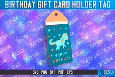 Birthday Gift Card Holder Tag | Gift Card SVG | SVG File