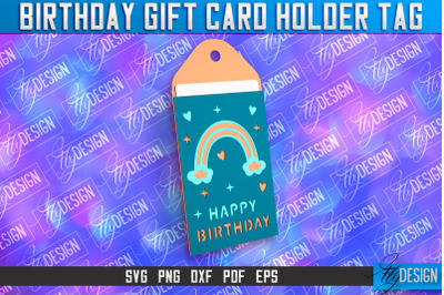 Birthday Gift Card Holder Tag | Gift Card SVG | SVG File