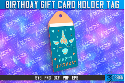 Birthday Gift Card Holder Tag | Gift Card SVG | SVG File