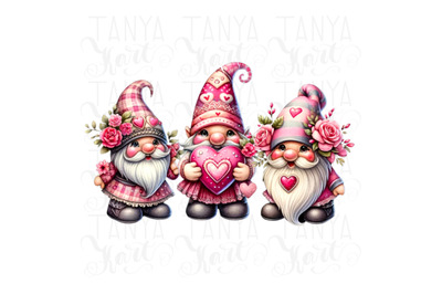 Miniature Valentine Gnomes PNG Designs