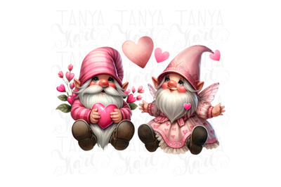 Valentine Gnome Couple - DIY Printable Craft