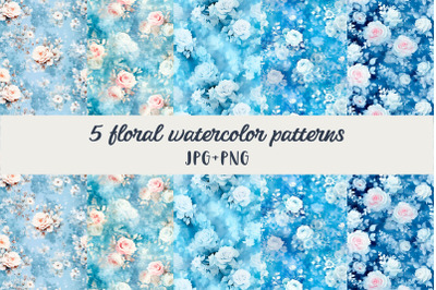 Floral watercolor patterns