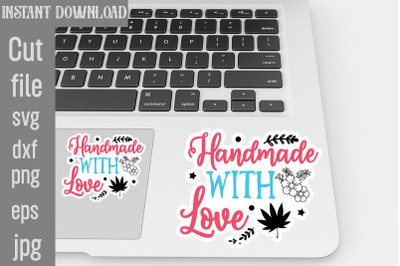 Handmade With Love SVG cut file&2C;Thank You Stickers Thank You Stickers&2C;