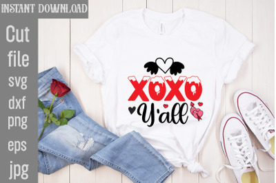 Xoxo Y&#039;all SVG cut file,Valentine Quotes, New Quotes, bundle svg, Vale