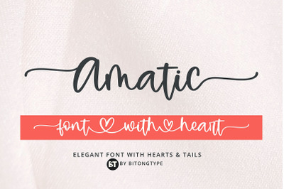 Amatic - An Elegant font with hearts and tails