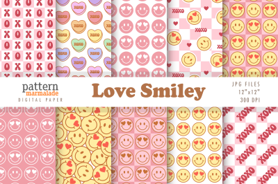 Love Smiley Digital Paper -  Valentine Special - BX001A