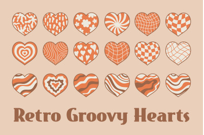 Retro Groovy Hearts