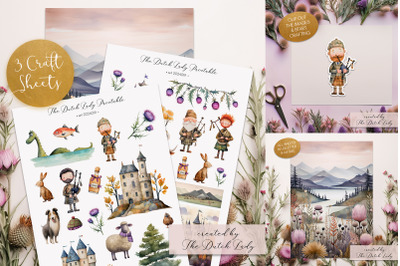 Printable Craft Sheets - Cute Scotland Theme