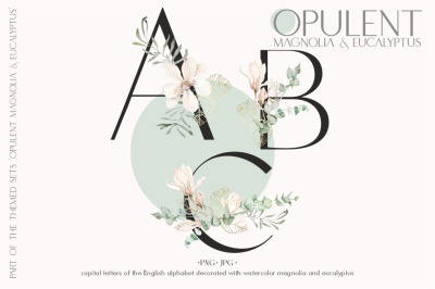 Opulent magnolia &amp; eucalyptus - letter design