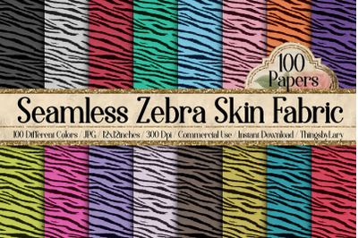 100 Seamless Zebra Skin Animal Print Fabric Digital Papers