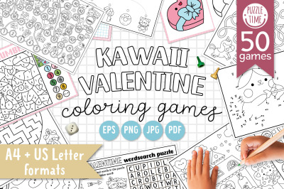 Kawaii Valentine coloring games for kids