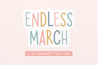 Endless March Font, Bold Font, Goodnotes, Handwritten Style, Fun Font