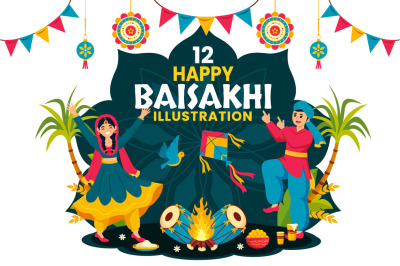 12 Happy Baisakhi Illustration