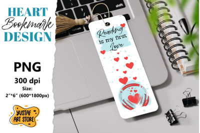 Valentine Bookmark printable design. Love Bookmark quote