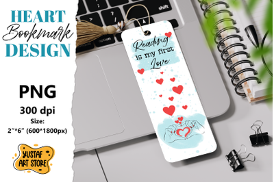 Valentine Bookmark printable design. Love Bookmark quote