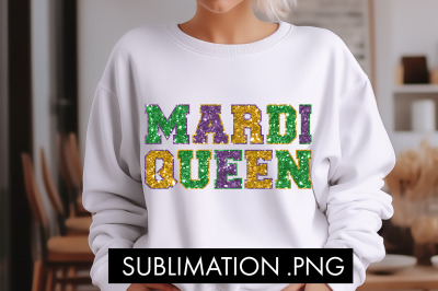 Glitter Mardi Queen PNG Sublimation