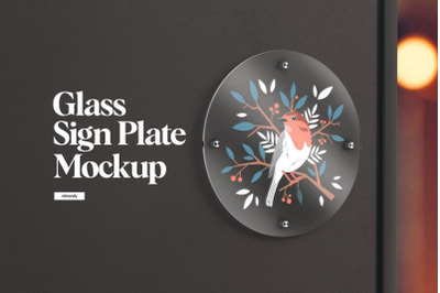 Glass Sign Plate Mockup