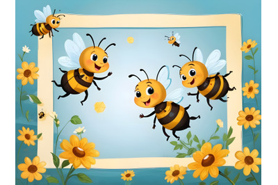 happy bees frame