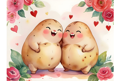 fat Potato couple making love