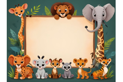 African animals frame