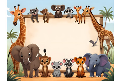 African animals frame