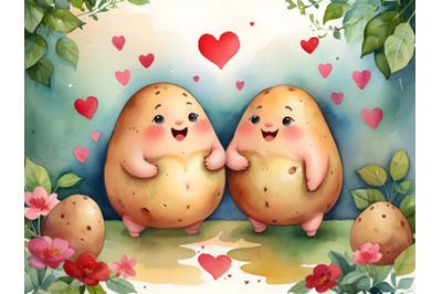 fat Potato couple making love