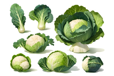 Cabbage and green vegetable