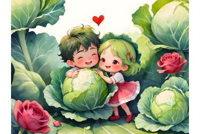 Cute Cabbage couple