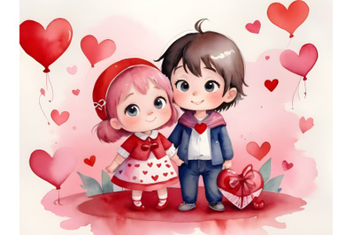 valentine background&2C; watercolor