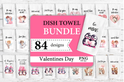 Kitchen Dish Towel Bundle PNG. Valentines Day Towel PNG