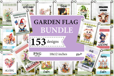 Garden Flag Bundle PNG. Garden Flag Sublimation Bundle PNG