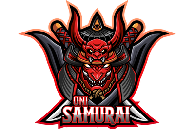 Oni samurai esport mascot logo design