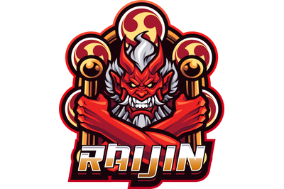 Raijin esport mascot logo design