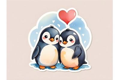 penguin couple making love