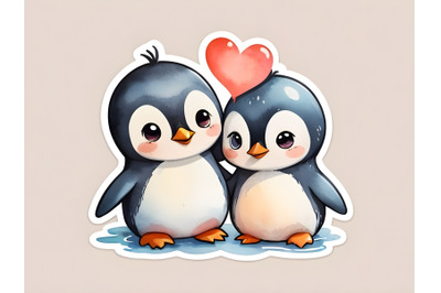 penguin couple making love