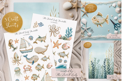 Printable Craft Sheets - The Beige Ocean Theme